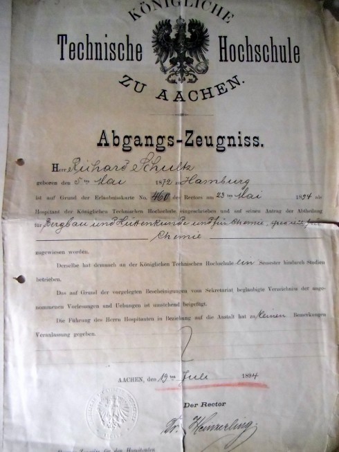 Abgangszeugnis 1894